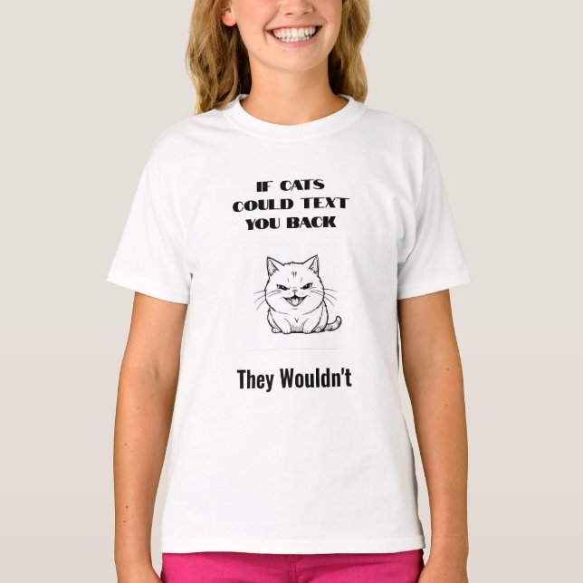 Camiseta Si los gatos pudieran enviar mensajes de texto a M (Anverso)