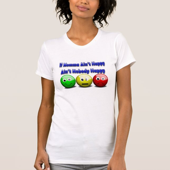 Camiseta Si mamá no está feliz diciendo con Emojis (Anverso)