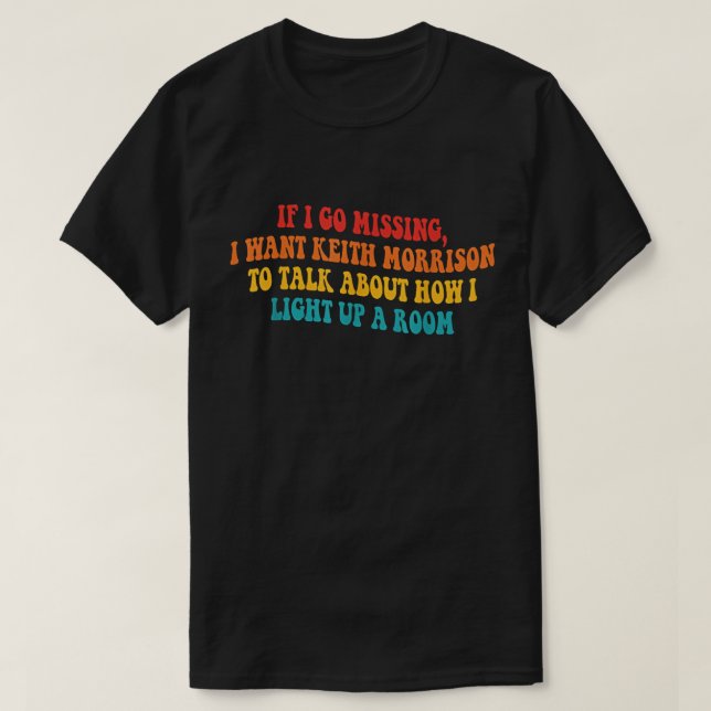 Camiseta Si Me Desaparezco, Quiero A Keith Morrison (Diseño del anverso)