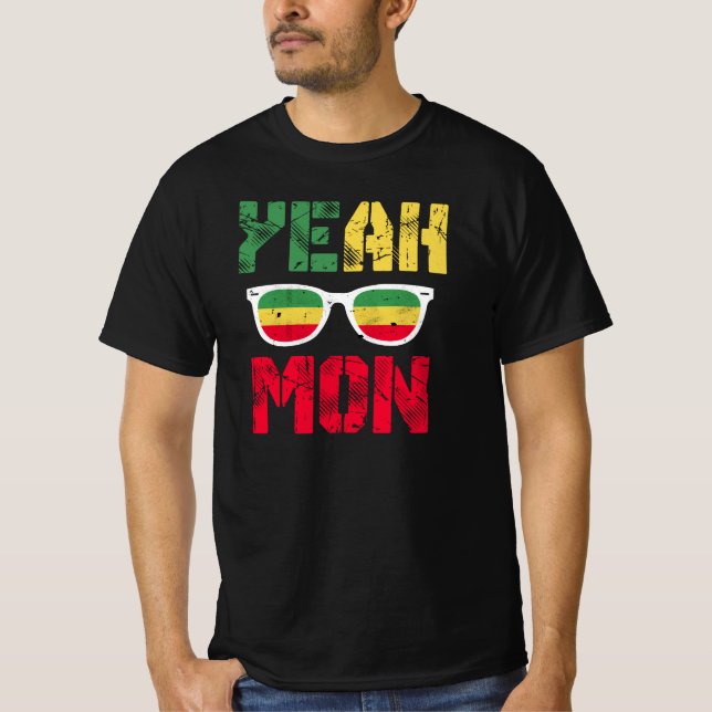 Camiseta Sí Mon Vacaciones Jamaiquinas Reggae Rastafar (Anverso)