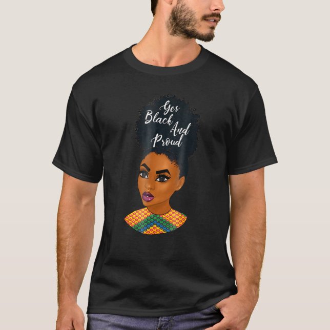 Camiseta Sí, Negro Y Orgulloso Arte De Historia Negra Natur (Anverso)