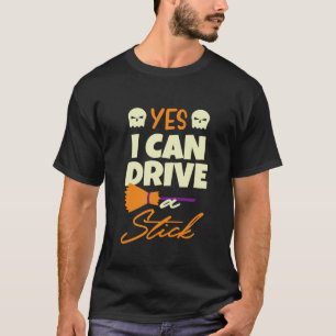 Camiseta Sí, puedo conducir a Stick Black Art Moderno Trend
