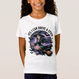 Camiseta Sí, puedo conducir una Halloween de bruja de palo