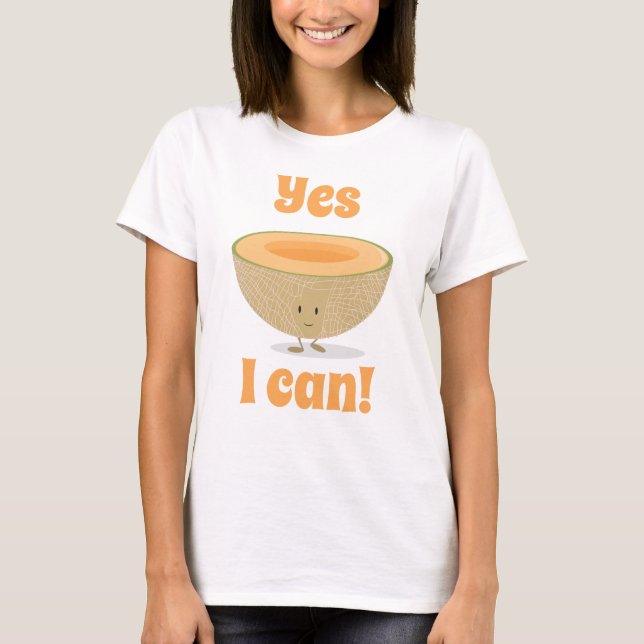 Camiseta Sí Puedo Melón Sonriendo Cantaloupe Positivo (Anverso)