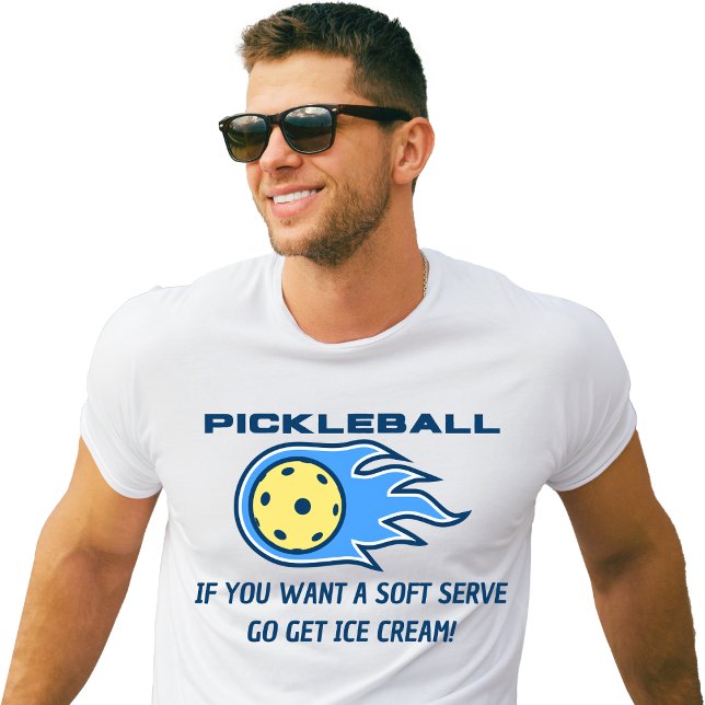 Camiseta Si quieres un servicio suave, obtén un baloncesto  (Funny Soft Serve Ice Cream Pickleball T-shirt)