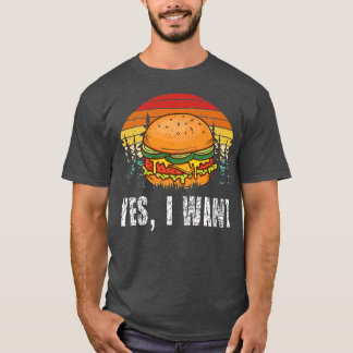 Camiseta SÍ, QUIERO Hamburger Cheeseburger Fast Fo