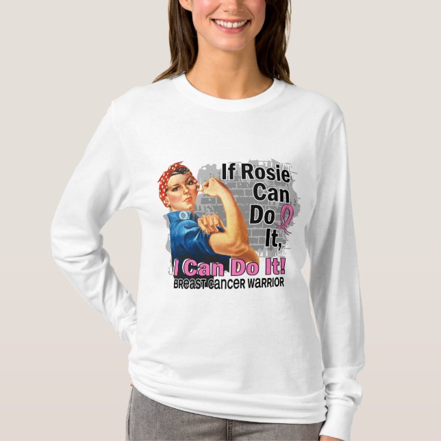 Camiseta Si Rosie puede hacerlo guerrero del cáncer de (Anverso)