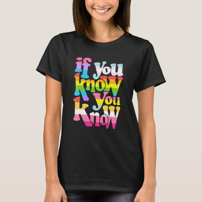 Camiseta Si sabe que Lgbt está orgulloso de lesbianas gay,  (Anverso)