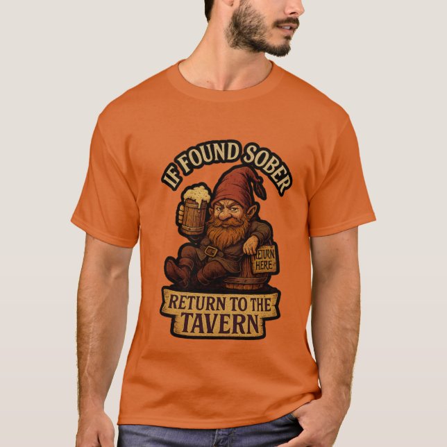 Camiseta Si se encuentra sobrio, vuelva a la taberna – Gnom (Anverso)