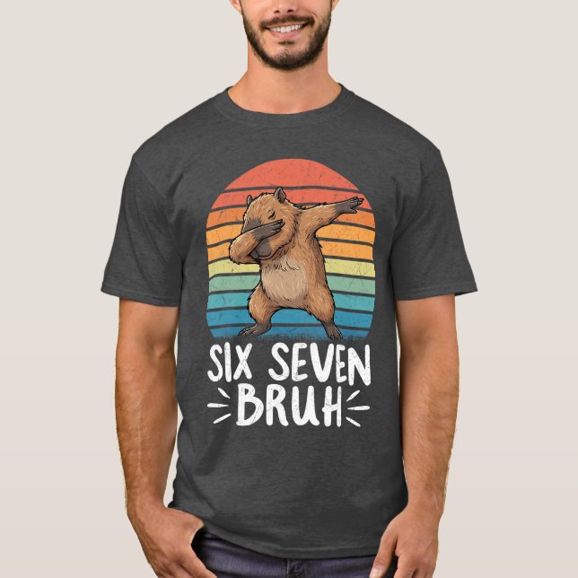Camiseta Si Seven Bruh 67 Meme Capybara Capybara divertido  (Anverso)