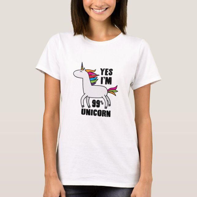 Camiseta Sí, soy 99% unicornio (Anverso)