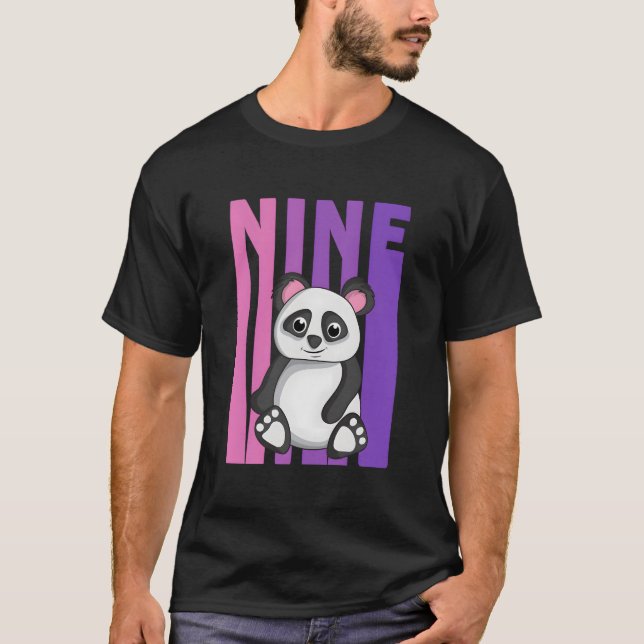 Camiseta Sí, SOY 9 Tema de Panda 9º Pi (Anverso)