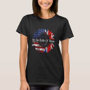 Camiseta Sí, soy ambos, mitad americano, mitad inglés ADN