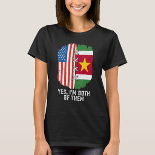 Camiseta Sí, soy ambos mitad americano mitad surinamés