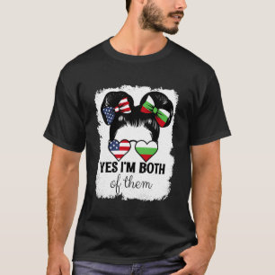 Camiseta Sí, soy ambos USA y Bulgaria Mix Girl Heri
