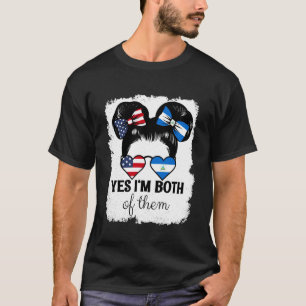 Camiseta Sí, soy ambos USA y Nicaragua Chica Mixta Her