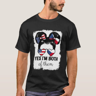 Camiseta Sí, soy ambos USA y República Checa Mix Gir