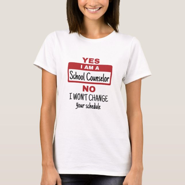 Camiseta Sí, soy consejero escolar, cambio de horario (Anverso)