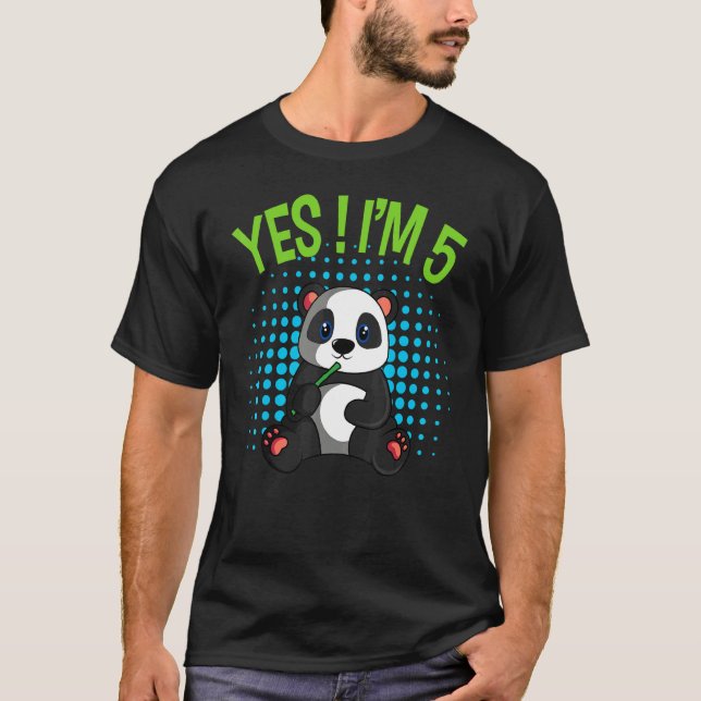 Camiseta Sí, soy el 5 cumpleaños de Panda Tema Bday Fiesta  (Anverso)