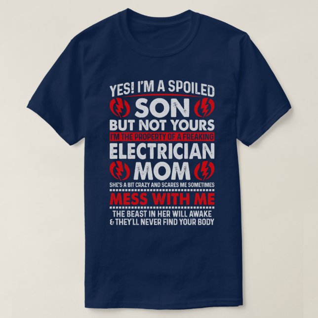 Camiseta Sí, Soy El Hijo Mentiroso De La Electricia Mamá Or (Diseño del anverso)