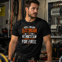 Camiseta Sí, soy electricista. No, no lo arreglaré gratis.