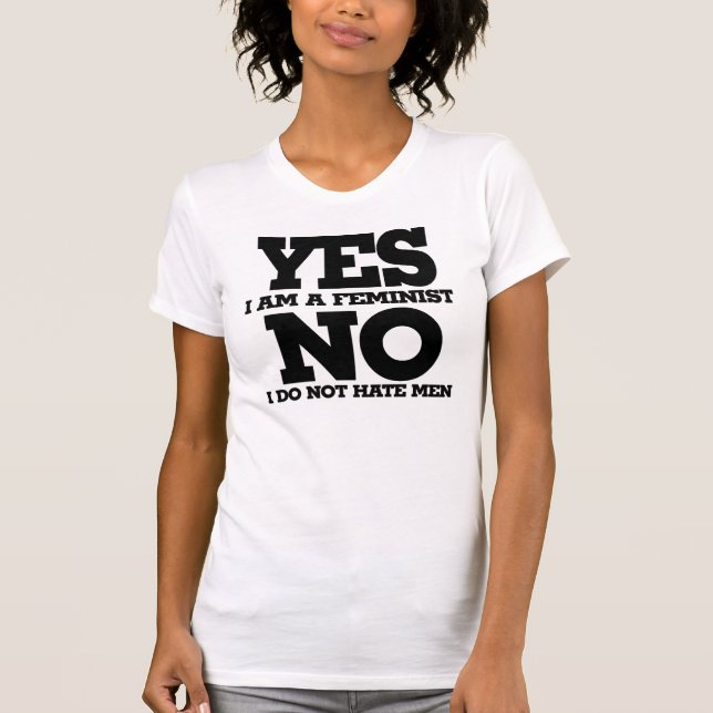Camiseta Sí, soy feminista, no odio a los hombres (Anverso)