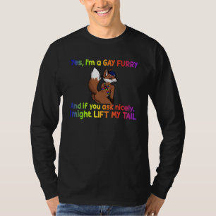 Camiseta Sí, soy un furry gay y preguntas amablemente LGBT