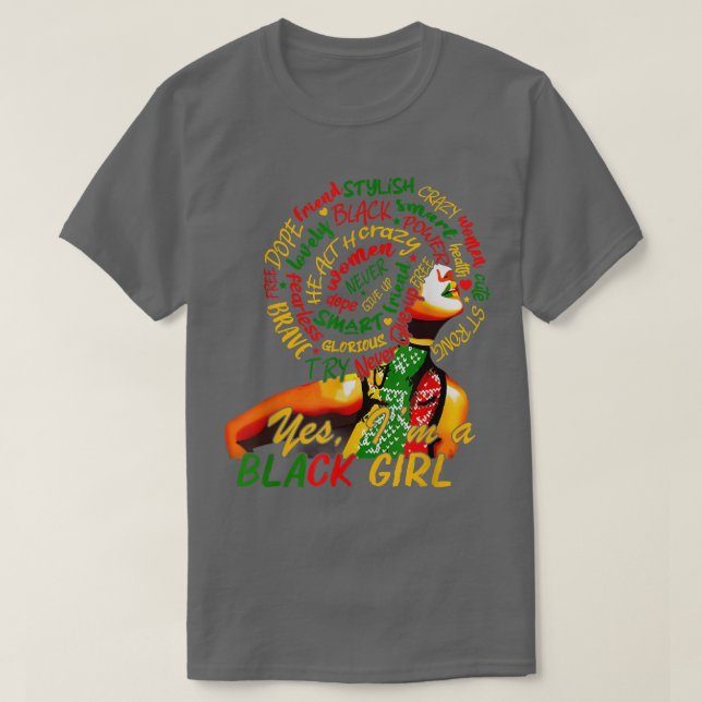 Camiseta Sí, soy un negro Chica de historia negra, es graci (Diseño del anverso)