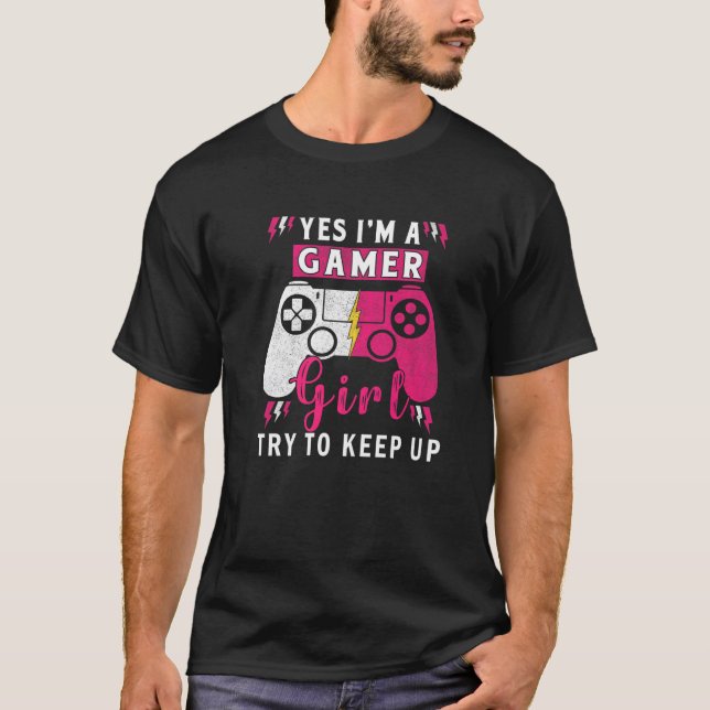 Camiseta Sí, soy un video adolescente de Chicas de juegos d (Anverso)