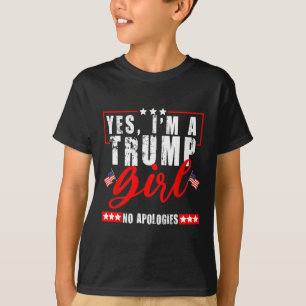 Camiseta Sí, soy una chica de Trump, sin disculpas, bandera