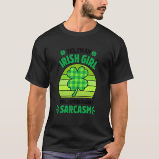Camiseta Sí, soy una Chica irlandesa divertida en St Patric