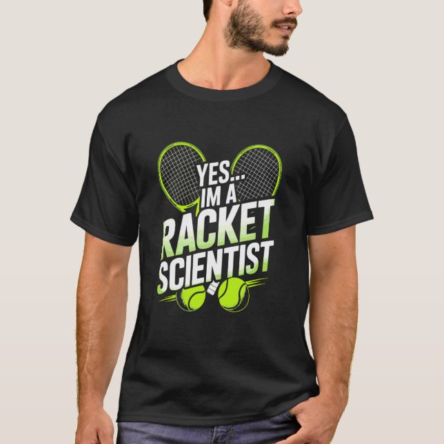 Camiseta Sí, soy una científica de raquetas, mamá jugadora  (Anverso)