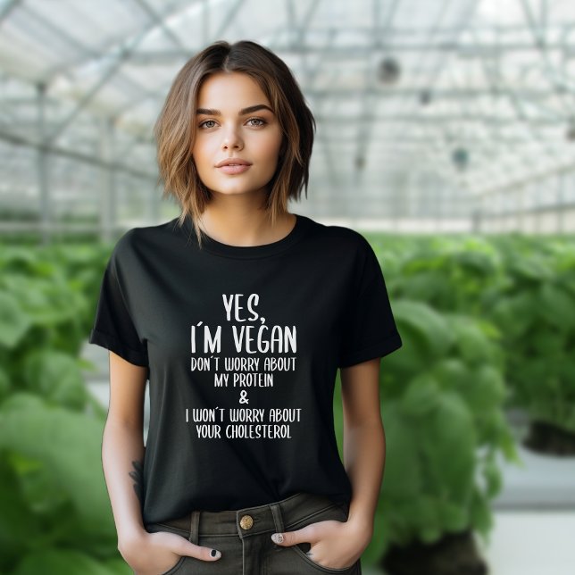 Camiseta Sí, soy Vegan, Cita Blanca de Veganism divertida (Subido por el creador)