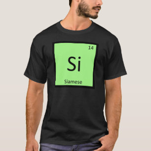 Camiseta Si - Tabla periódica de química de gato siamés Ele