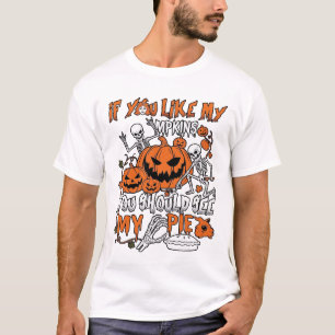 Camiseta Si Te Gustan Las Calabazas Tarta De Esqueleto De H