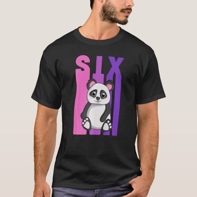 Camiseta Sí, tengo 6 años de edad, Panda tema 6 de cumpleañ (Anverso)
