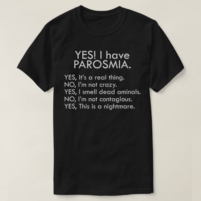 Camiseta Sí, tengo parosmia (Diseño del anverso)