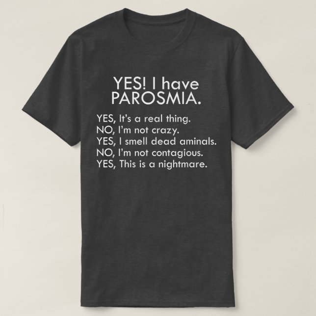 Camiseta Sí Tengo Parosmia 18 (Diseño del anverso)