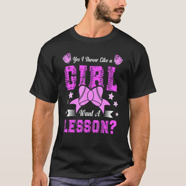 Camiseta Sí, Tiro Como Un Chica Que Quiere Una Lección De G (Anverso)