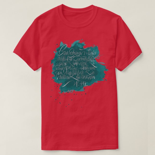 Camiseta Si un día caligrafía fresca en ruso (Diseño del anverso)