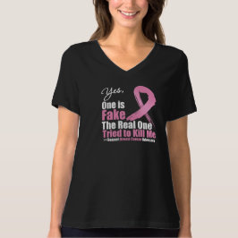 Camiseta Sí, uno es cáncer de mama falso