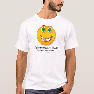 Camiseta Si usted no es feliz - divertido haga frente a la