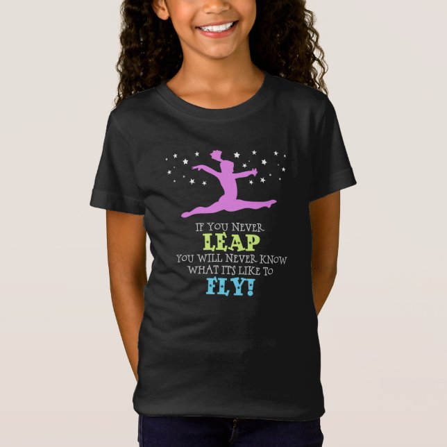 Camiseta Si usted nunca salta - cita inspiradora de la (Anverso)