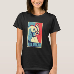 Camiseta Sí Vegano Vegetariano Retro Yo Amo Animales Pollo