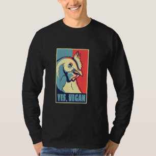 Camiseta Sí Vegano Vegetariano Retro Yo Amo Animales Pollo 