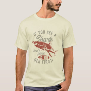 Camiseta Si Ves Un Tiburón Diseño Vintage De Surf