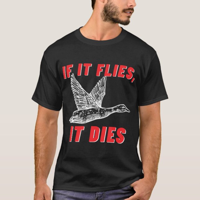 Camiseta Si vuela, muere - Graciosa Gruta De Pato De Ganso (Anverso)