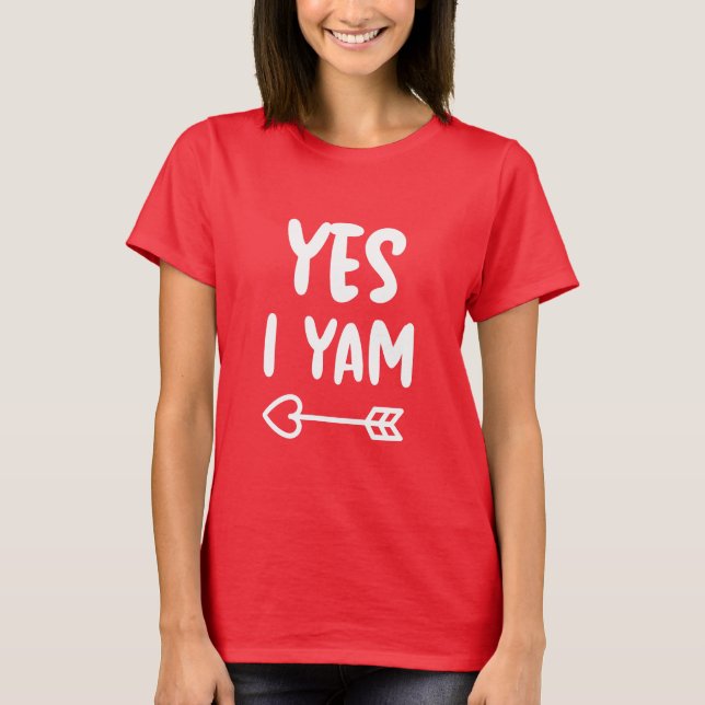 Camiseta Sí Yam Valentines coincidiendo pareja novia (Anverso)