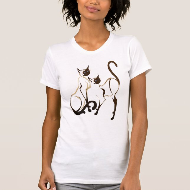 Camiseta siamesa de 2 gatitos (Anverso)