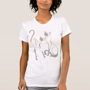 Camiseta siamesa de 2 gatitos